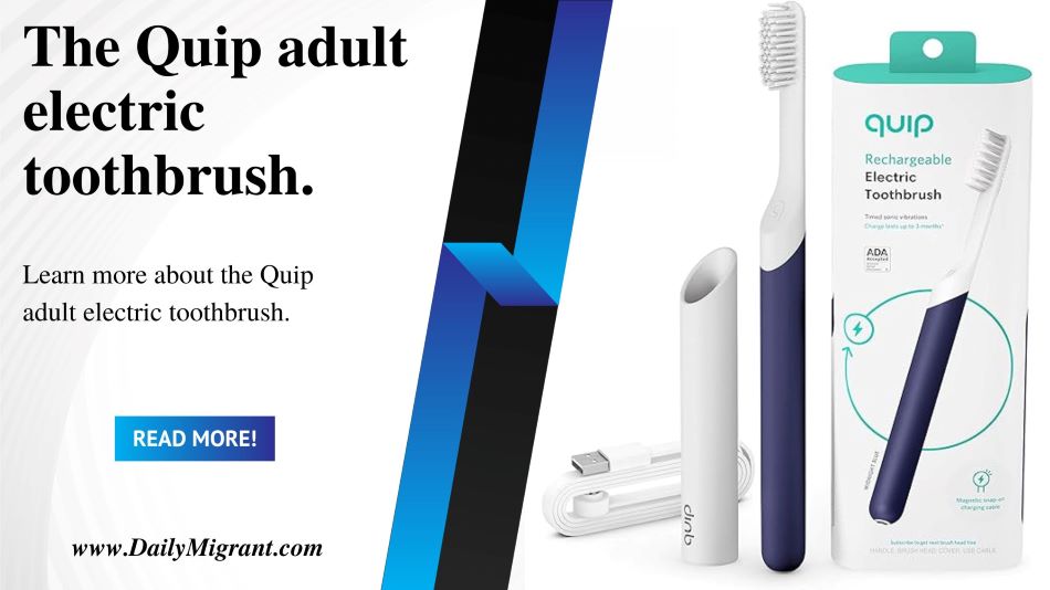Quip adult electric toothbrush - sonic toothbrush with travel cover