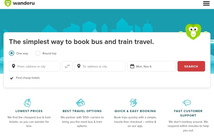 Wanderu online train ticket booking